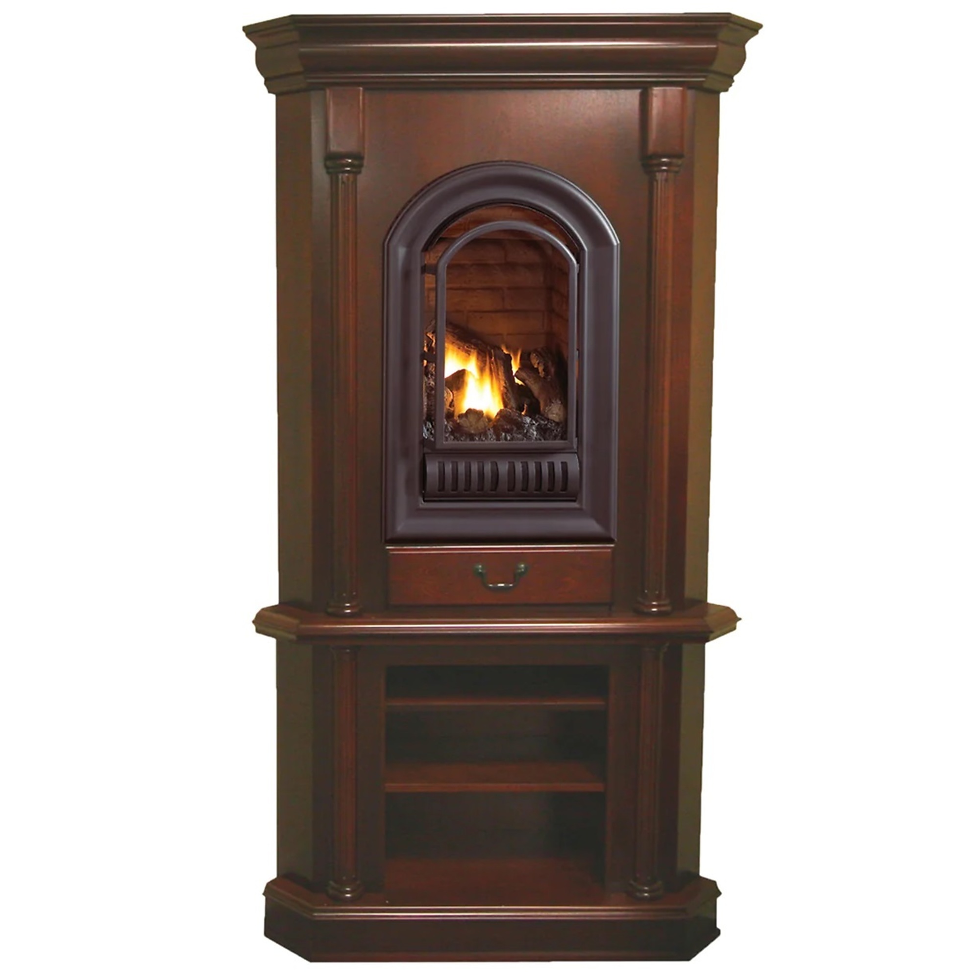 Bluegrass Living, Liquid LP Ventless Gas Tower Corner Fireplace Sys